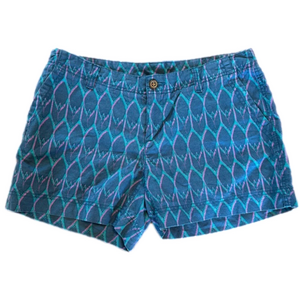 The North Face Maywood Linen Blend Shorts, Teal Purple Ikat Print- Size 8